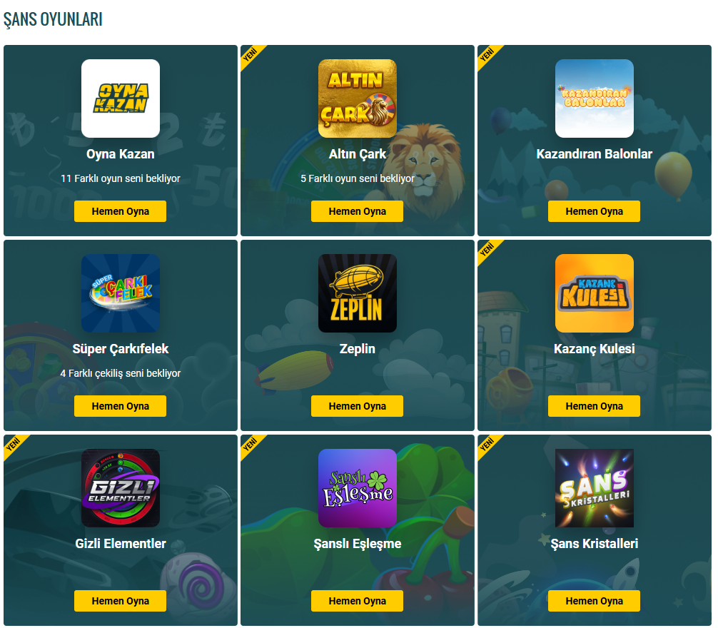 Popüler dijital şans oyunları ve slot seçenekleri